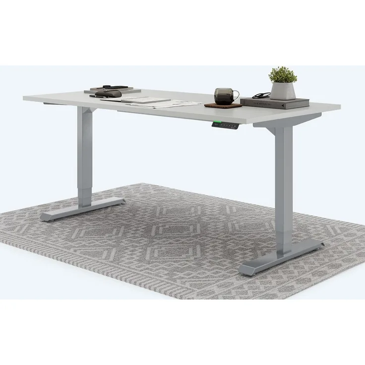 Desktopia Pro X - Elektrisch höhenverstellbarer Schreibtisch / Ergonomischer Tisch mit Memory-Funktion, Grau, Gestell Grau, 180x80 cm
