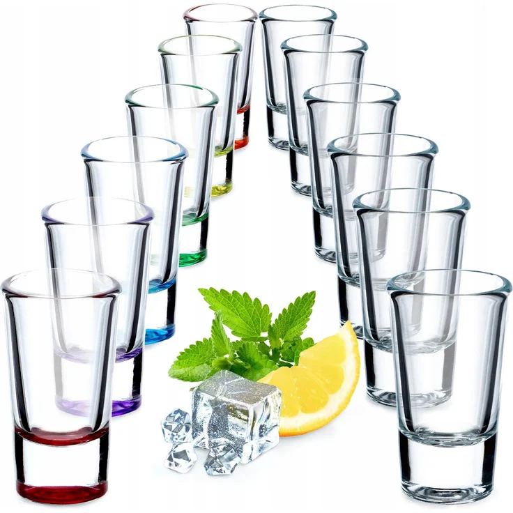 KADAX Wodka-Schnapsgläser, 28 ml, 12-teiliges buntes Gläserset – Bild 1