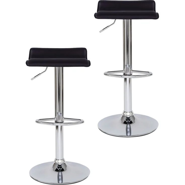dibea Barhocker 2er Set, Bequemer Drehhocker mit PU-Leder, verchromtem Gestell & Höhenverstellung, Modell 4 – Bild 1