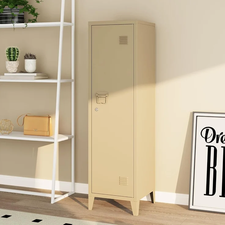 Einzelspind Kurikka 137x38x38 cm Kamelfarben [en. casa] – Bild 1