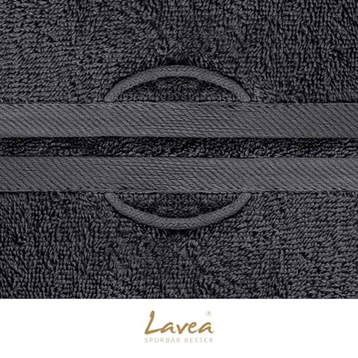 Lavea Saunatuch Set Saunahandtuch 80x200 cm Elena Frottee, Sauna-Handtücher, 100% Baumwolle (Set, 2-St), 500 g/m² Frottier, weich & saugstark, pflegeleicht – Bild 7