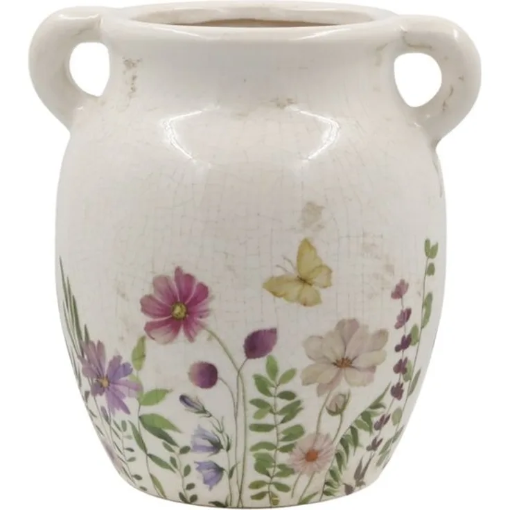 Annimuck Dekovase Chic Antique Serie Avignon Kanne Krug mit Blumenmotiv H19,5 D19 cm (1 St)
