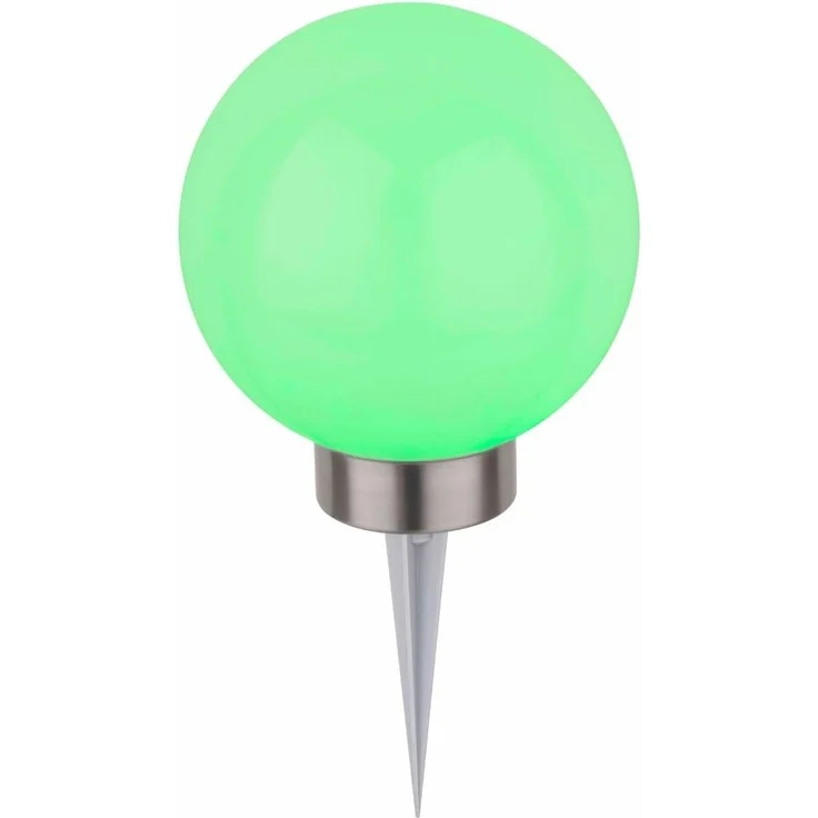 Dehner Solarleuchte Kugel mit Erdspieß und Farbwechsel, Ø 20 cm, Kunststoff,Weiß – Bild 3