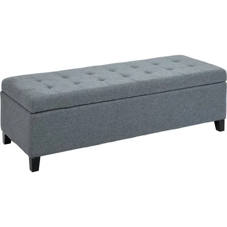 HOMCOM Sitzbank Aufbewahrungsbank mit Deckel (Polsterbank, 1-St, Bettbank), Grau, 125 x 49 x 41,5 cm – Bild 4