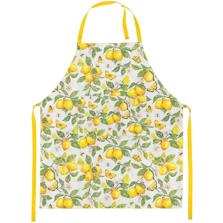 Ambiente® Kochschürze Fresh lemons, (1-tlg, 1-teilig), Küchenschürze Nackenband ca. 70x85cm Baumwolle – Bild 1