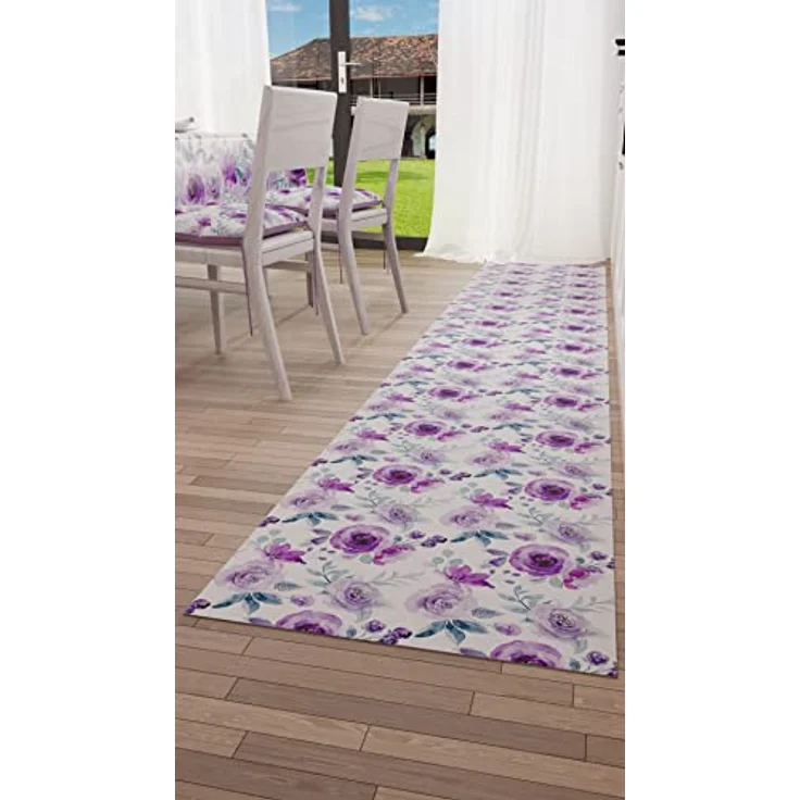PETTI Artigiani Italiani - Teppich für Küche, rutschfest und waschbar, 52x240 cm, florales Design 02, 100% Made in Italy – Bild 4
