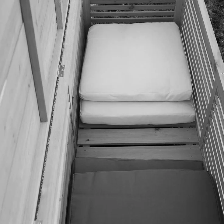 Gartentruhe Holz Grau Kissenbox Auflagenkiste Aufbewahrung Terrasse Outdoormöbel – Bild 6