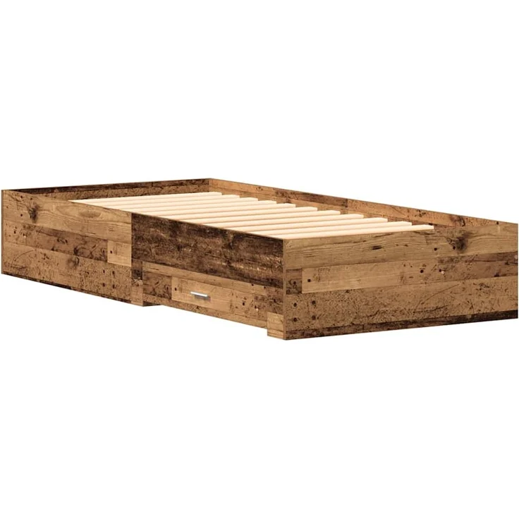 vidaXL Bettrahmen mit Schubladen Altholz 90 x 200 cm Holzwerkstoff 3333987 – Bild 7