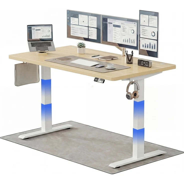 Devoko Höhenverstellbarer Schreibtisch 160x80 cm elektrisch, Höhenverstellung 63-128 cm mit Smart Control, 125 kg Tragkraft, für gesundes Arbeiten – Bild 1