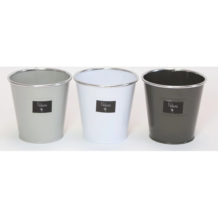 Übertopf Nature 3er Set Blumentopf Pflanzentopf Pflanzen Blumen Kübel Deko – Bild 3