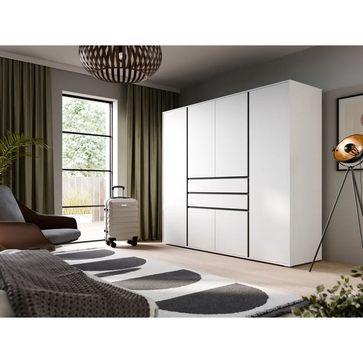 Falun Kleiderschrank 4-türig in weiß – Bild 5