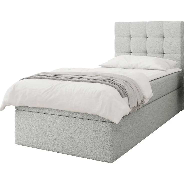 Boxspringbett Gazel Single Boucle (Farbe: Lambi 11, Größe: 90 x 200) – Bild 1