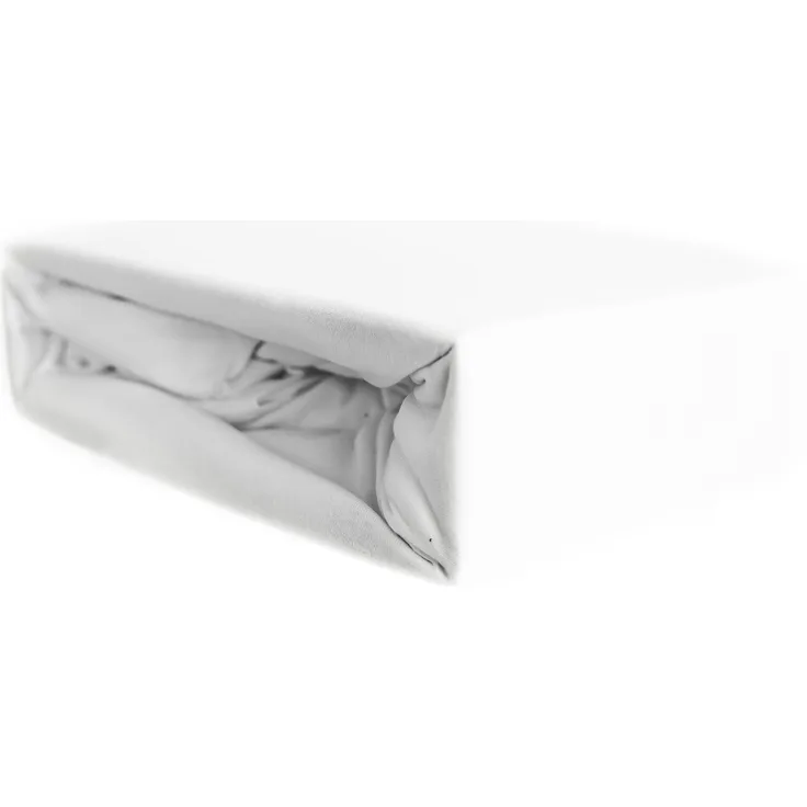 Jersey Spannbettlaken, 100% Baumwolle, 90-100x200 cm + 25 cm Rundumgummizug Weiß