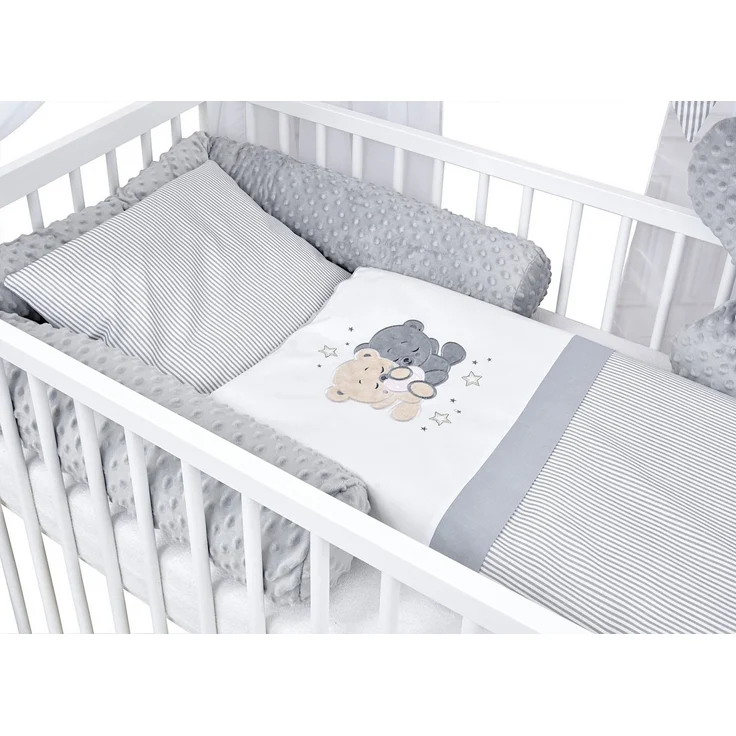 Baby-Delux Komplettbett Hausbett Babybett Schutzgitter Komplettset, 10-tlg, Kinderbett 60x120 cm weiß, Bettset verschiedene Designs – Bild 2