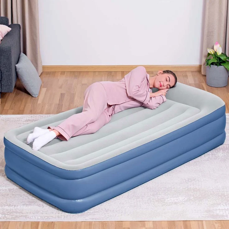 TriTech™ Single-Luftbett mit integrierter Elektropumpe, Blau/Grau, 191 x 97 x 46 cm – Bild 6