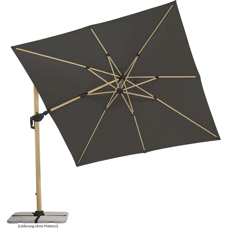 Schneider Schirme Ampelschirm, Rhodos Woody, Anthrazit / Holz, 3x3 m – Bild 5