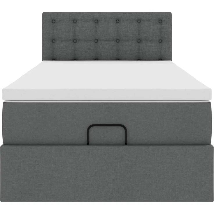 vidaXL Ottoman-Bett mit Matratze Dunkelgrau 100x200 cm Stoff 3311602 – Bild 4