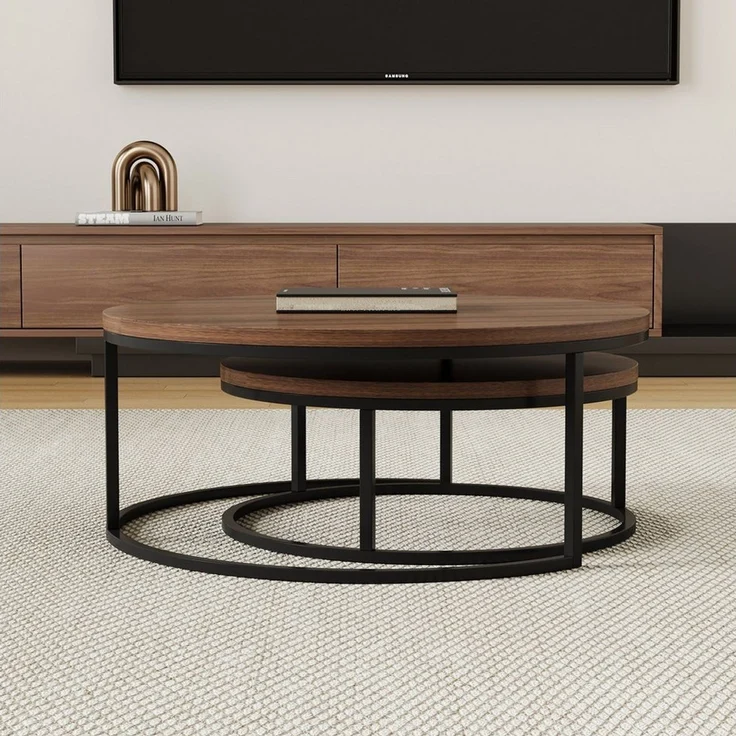 oleyluckidea Couchtisch 90°drehbar Kaffeetisch,2-in-1 Umklappbare wohnzimmertisch Sofatisch (1 Tisch), Breite des Couchtisches: 123 cm, Breite des Schreibtisches: 123 cm – Bild 3
