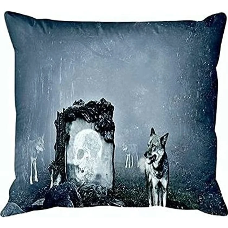 JACK Bettwäsche Microfaser Bettwäsche 135x200cm Wolf Guard Tier Fantasy Totenkopf Grau, Microfaser, 2 teilig, fotorealistischer Print Druck, Mystisch und geheimnisvoll Wolfsrudel – Bild 2