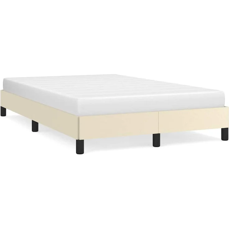 Einzelbettgestell Design für Erwachsene ohne Matratze Creme 120x190 cm Kunstleder d4264e – Bild 1