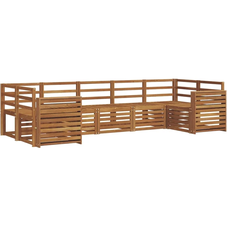 vidaXL Outdoor-Sofagarnitur 7 stk. 7-Sitzer Natur Massivholz Akazie 3375414 – Bild 2
