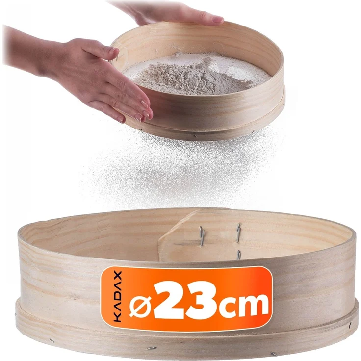 KADAX Mehl Rzeszoto Sieb, Fi 230mm, Holz – Bild 1