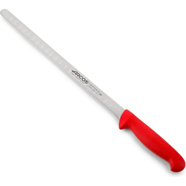 Lachsmesser Arcos Farbe - Prof 293 322 Edelstahl, ergonomischer Griff Nitrum Polypropylen und rote Blätter 30 cm, Cover-Anzeige