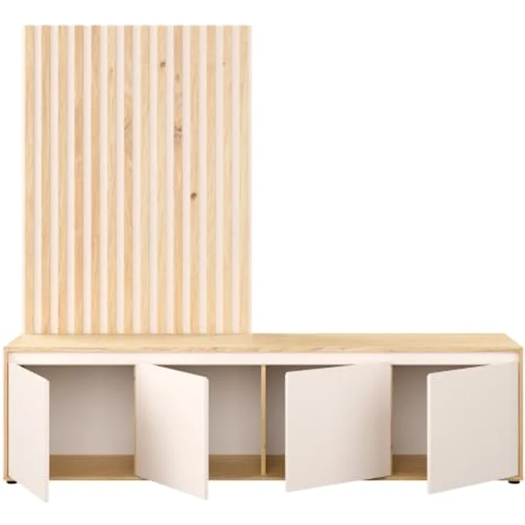 Forte Wohnwand SKELPE - Wohnzimmer in Artisan Eiche (D78)-Sand (U60) – Bild 5