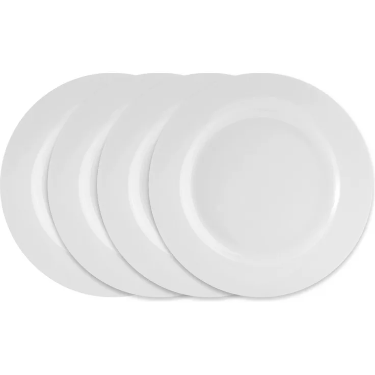 Home4You Dessertteller, Ø 20 cm, Weiß, Porzellan, (4 St)