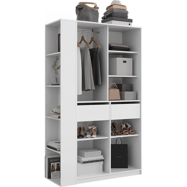 Kleiderschrank Elmo Weiß 50 x 200 cm 2er Set Vicco – Bild 6