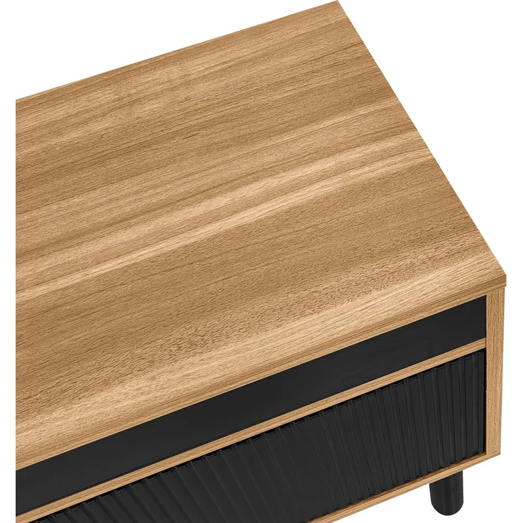 Abrihome TV Schrank mit 4 Türen, Schwarz, 47x38x170 cm – Bild 7