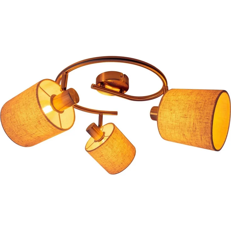 näve Deckenleuchte Maron, ohne Leuchtmittel, 3er Decken-, Wandleuchte, Rondell, Spot, 3xE14 max. 40W, Metall/Textil – Bild 2
