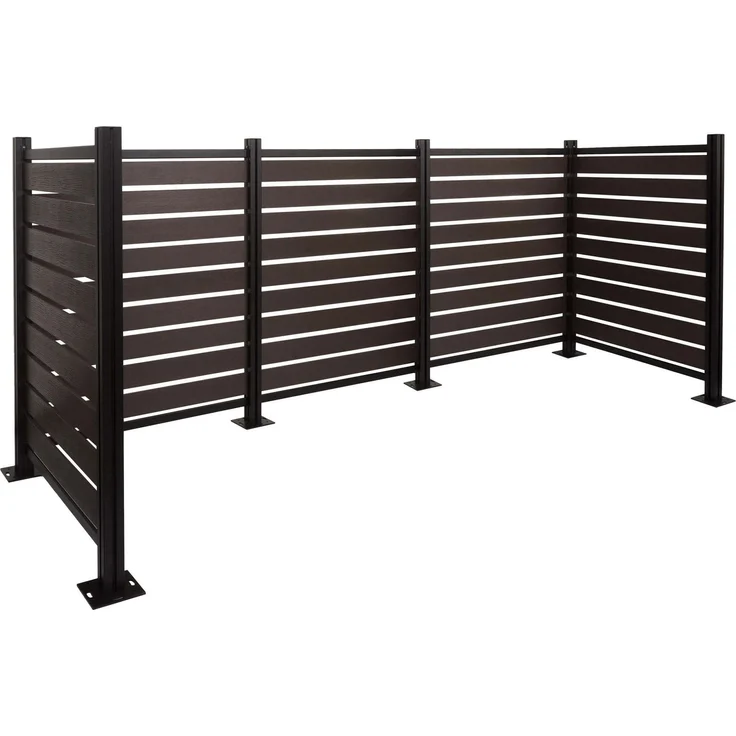 Alu Mülltonnen-Zaun HWC-K57, Mülltonnenverkleidung, Holzoptik erweiterbar 130x300x110cm ~ anthrazit – Bild 9