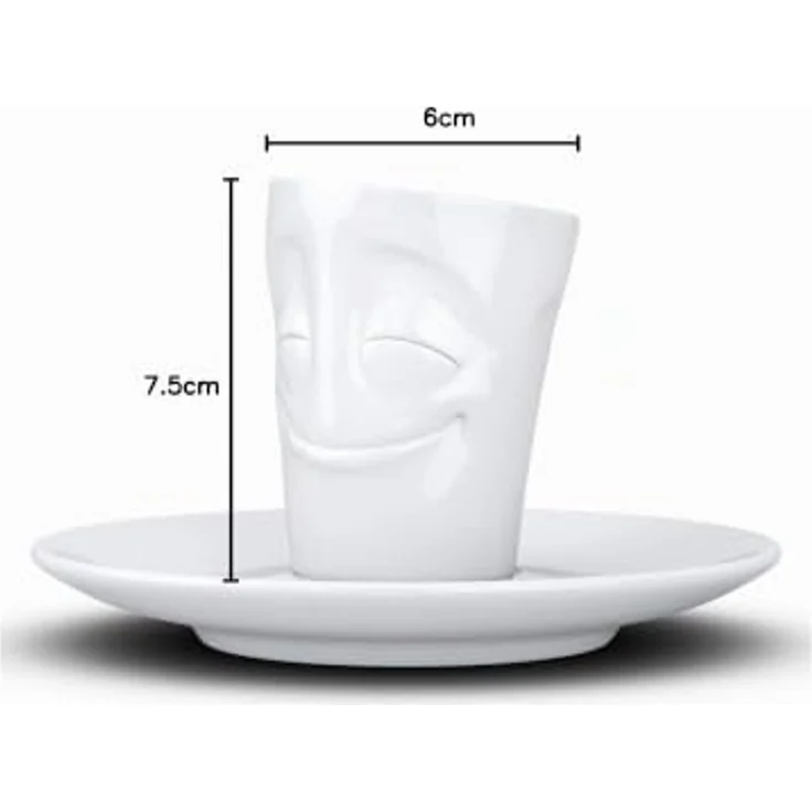 FIFTYEIGHT Espresso Mug mit Henkel 80ml - Vergnügt weiß – Bild 5