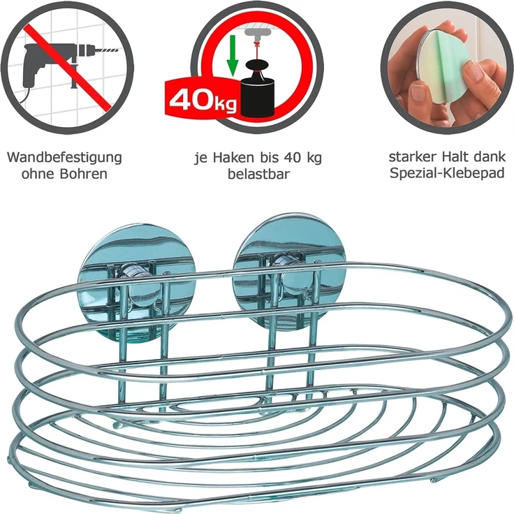 Wenko Duschkorb Turbo-Loc Stahl, chrom – Bild 7
