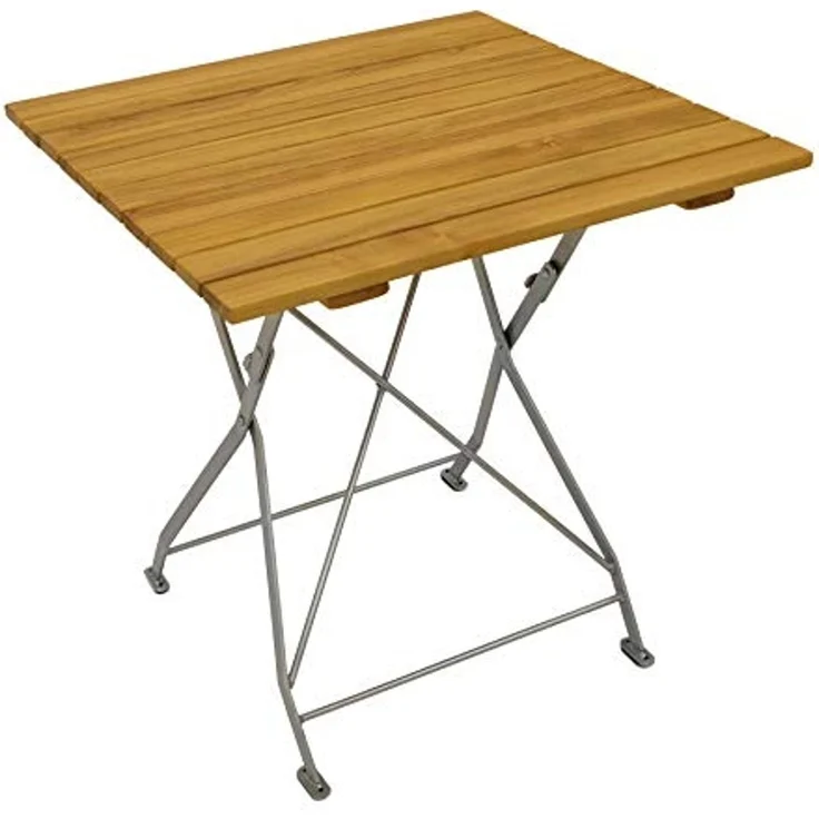 DEGAMO PASSAU Garnitur 3-teilig, Metall + Robinie, verzinkt/natur, Tisch 70x70cm – Bild 4