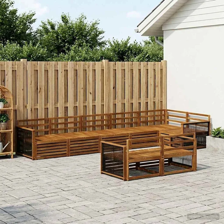 vidaXL Outdoor-Sofagarnitur 8 stk. 8-Sitzer Natur Massivholz Akazie 3383502 – Bild 1