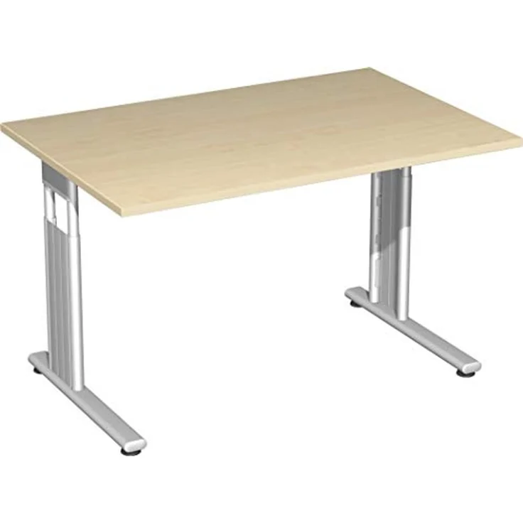 Geramöbel Schreibtisch Flex S-617102-AS 120 x 80 x 68-82cm ahorn/silber – Bild 1