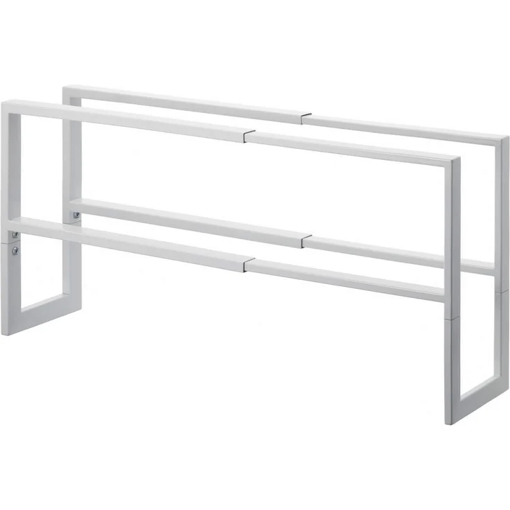 Yamazaki Schuhregal "Line" aus Metall, schmal, ausziehbar 38-70cm, Schuhständer, Schuhablage, mit 2 Ablagen, für 6-9 Paar, minimalistisch – Bild 3