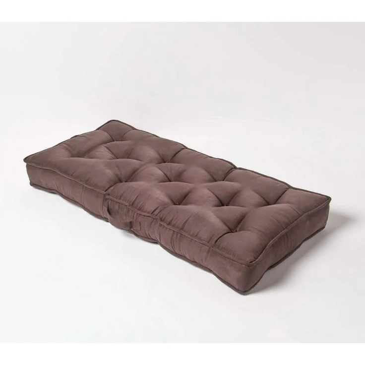 Homescapes Sitzkissen Sofa-Auflage 100 x 48 cm mit Veloursbezug – dickes Sitzkissen braun – Bild 2