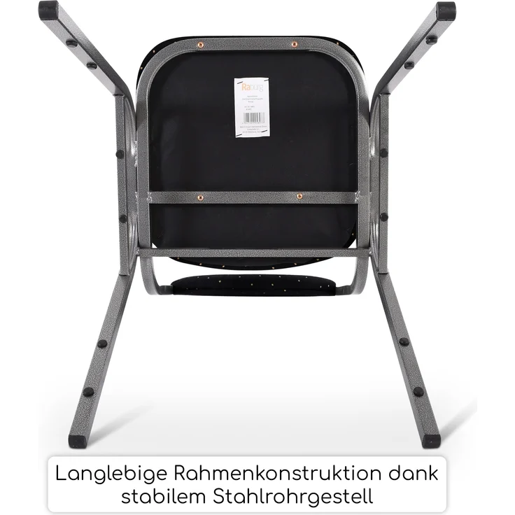 Raburg Stapelstuhl Bankettstuhl gepolstert & stapelbar, stabiler Metallrahmen, Event Pro (Set), bis 150 kg belastbar, für Konferenz & Seminar – Bild 3