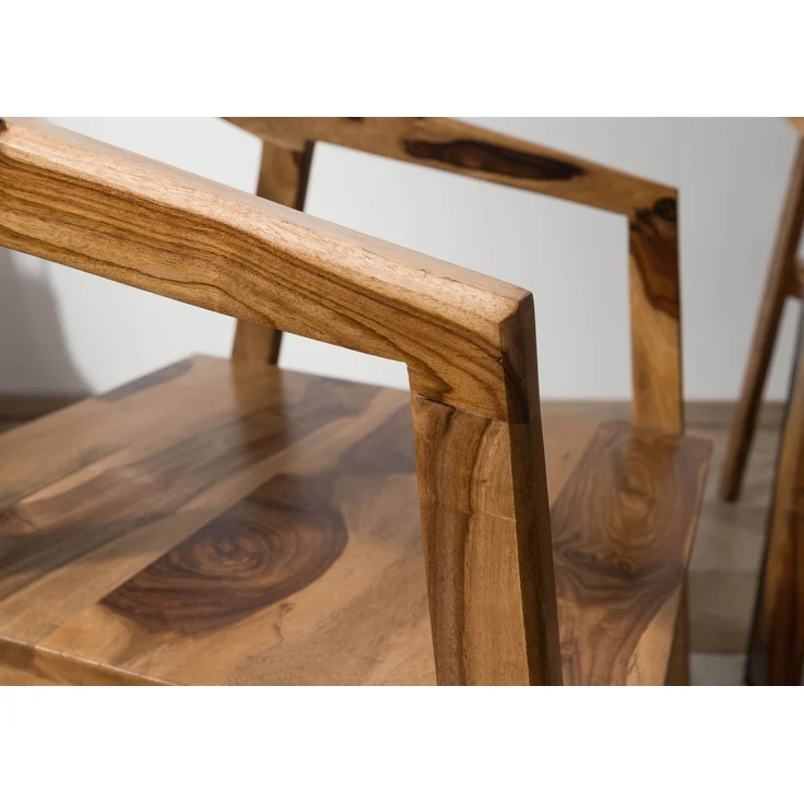 Stuhl Sheesham 45x51x76 braun lackiert ANCONA #100 – Bild 6