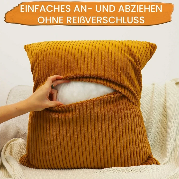 Amilian Dekokissen mit Füllung und Kissenbezug - Deko Kissen, Zierkissen, Sofakissen, (1 Stück), 40x40 cm, Kopfkissen mit Kissenfüllung – Bild 2