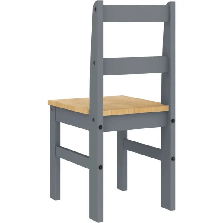 vidaXL Essstühle 2 Stk. Panama Grau 40x46x90 cm Massivholz Kiefer 4005730 – Bild 4