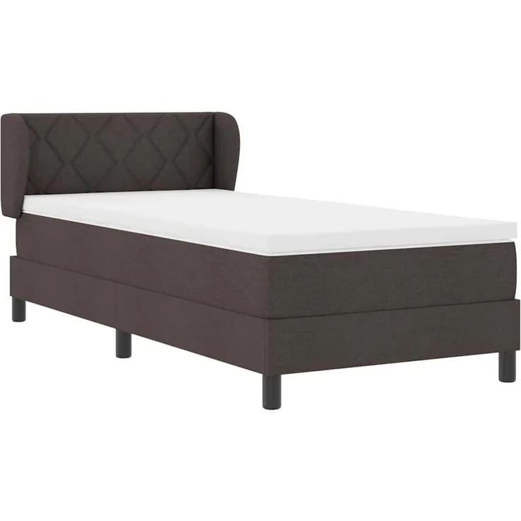vidaXL Boxspringbett mit Kopfteil Dunkelbraun 90 x 200 cm Stoff 3340069 – Bild 5