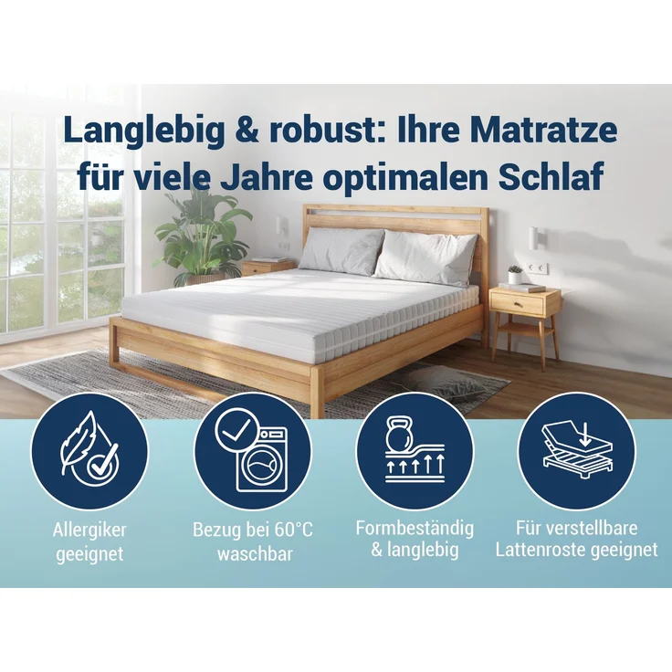 Matratze KSP-500 - Das Original - 7-Zonen- Kaltschaummatratze mit waschbaren Klimafaserbezug, Größe: 180x200, Härtegrad: H3 - Höhe 12cm – Bild 6