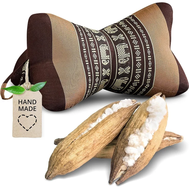 livasia Nackenstützkissen Knochenkissen, vegan und handgefertigt, Ø 15x32 cm, Kapok – Bild 1