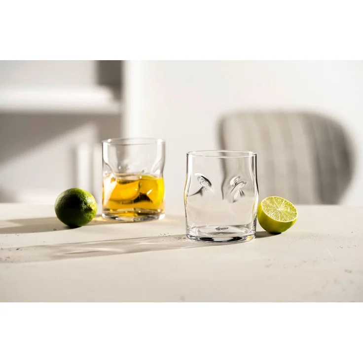 LEONARDO Gläser-Set Trinkglas VESUVIO, 300 ml, 4er-Set, 4-tlg, Glas, konische Form, markantes Design - mit Einquetschungen – Bild 2