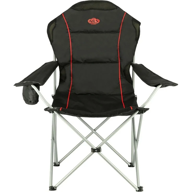 NILS NC3080 Campingstuhl – Klappbarer Outdoor-Stuhl Angelstuhl mit Tragetasche Schwarz – Bild 1