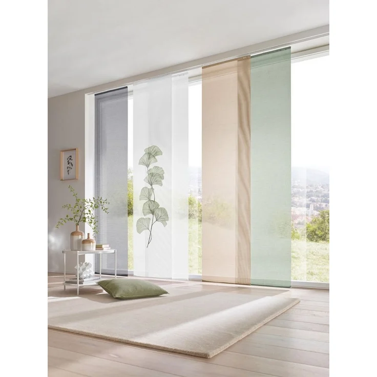 heine Gardine Schiebevorhang (1 St), Klettschiene, halbtransparent, Schiebevorhang – Bild 2